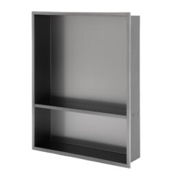 21" X 17" Stainless Steel Shower Niche Double Shelf With Durable Finish - Gunmetal Black