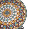 Vibrant French Country Round Ceramic Outdoor Side Table Ceramic Tile - Black - Image 12