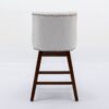 Counter Height Swivel Barstools, Upholstered Bar Stools (Set of 2) - Ivory - Image 7