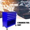 4 Drawers Multifunctional Tool Cart With Wheels - Blue - Image 22
