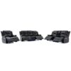 Home Theater Recliner Set Manual Recliner Chair With A Led Light Strip Two Built-In Cup Holders For Living Room - Black - Image 16