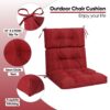 2 Piece High Back Patio Chair Cushion Set, Tufted Adirondack And Rocking Chair Cushions For Garden - Red - Image 10