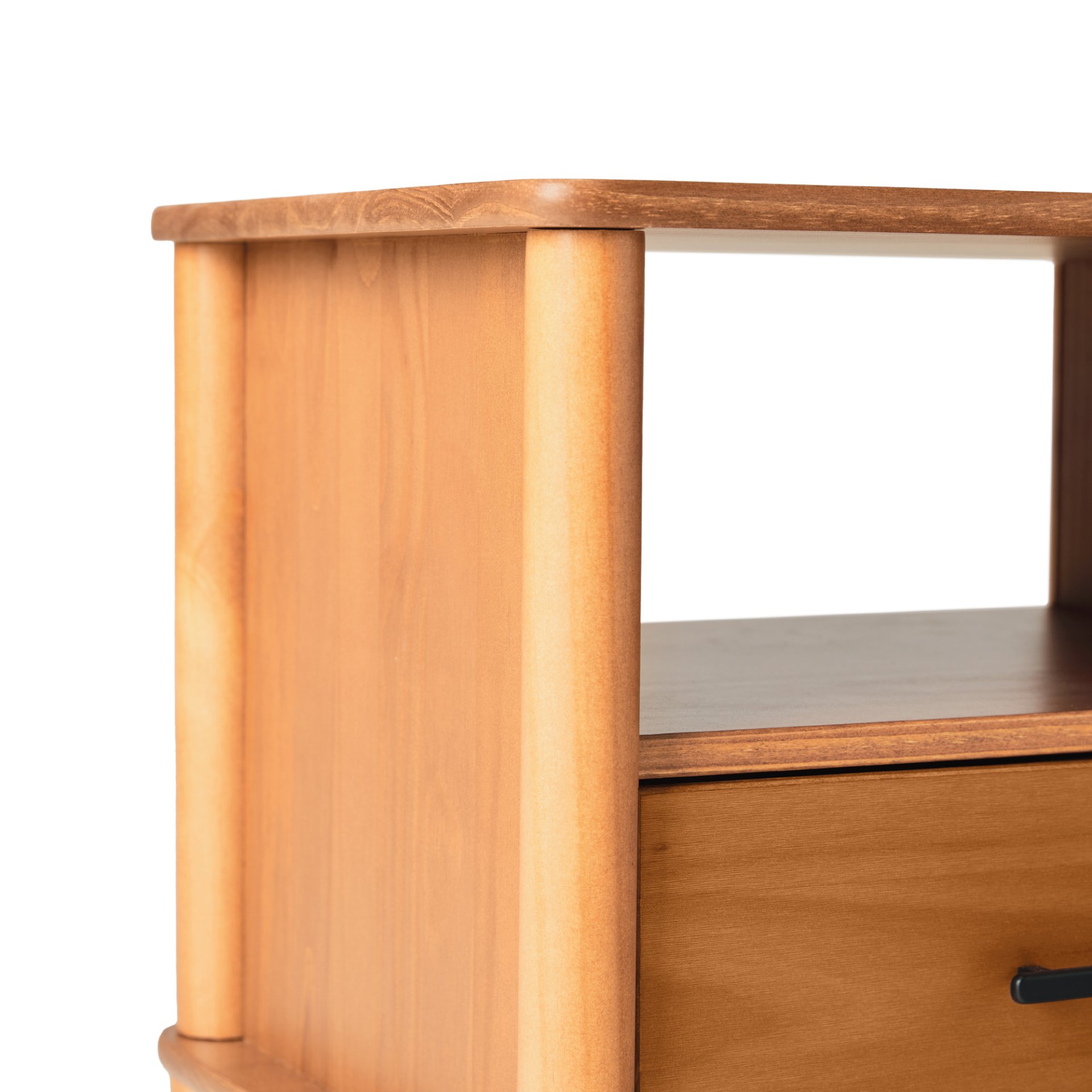 Transitional Solid Wood Spindle Nightstand - Caramel - Image 5