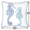 Seahorses Pillow Cover With Matching Back - Indigo - Image 3