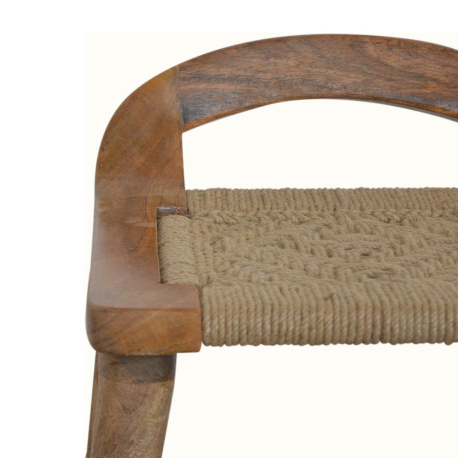 Woven Raised Back Stool - Oak - Image 7