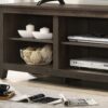 Benito - Wide TV Stand With Open Shelves And Cable Management - Dark Dusty Brown - Image 2