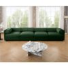Modular Sectional Sofa With Storage Cylindrical Backrest And Armrests Deep Comfortable Seating Chenille 4 Seat Sofa - Green - Image 11