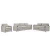 Cozy Upholstered Sofa Set Oversized Comfy Cloud Sofa Double Cushion Sofa Group Plush Cushion Sofa Couch For Living Room - Light Gray - Image 14