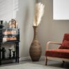 Tall Artificial Rattan Floor Vase In Elegant Statement Piece For Living Room Decor, Entryway, Or Hallway Versatile Home Accent For Dried Or Silk Floral Arrangements - Beige / Gray - Image 11