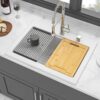 Quartz Kitchen Sink 30" X 22" Granite Composite Workstation Drop In Sink - White - Image 2