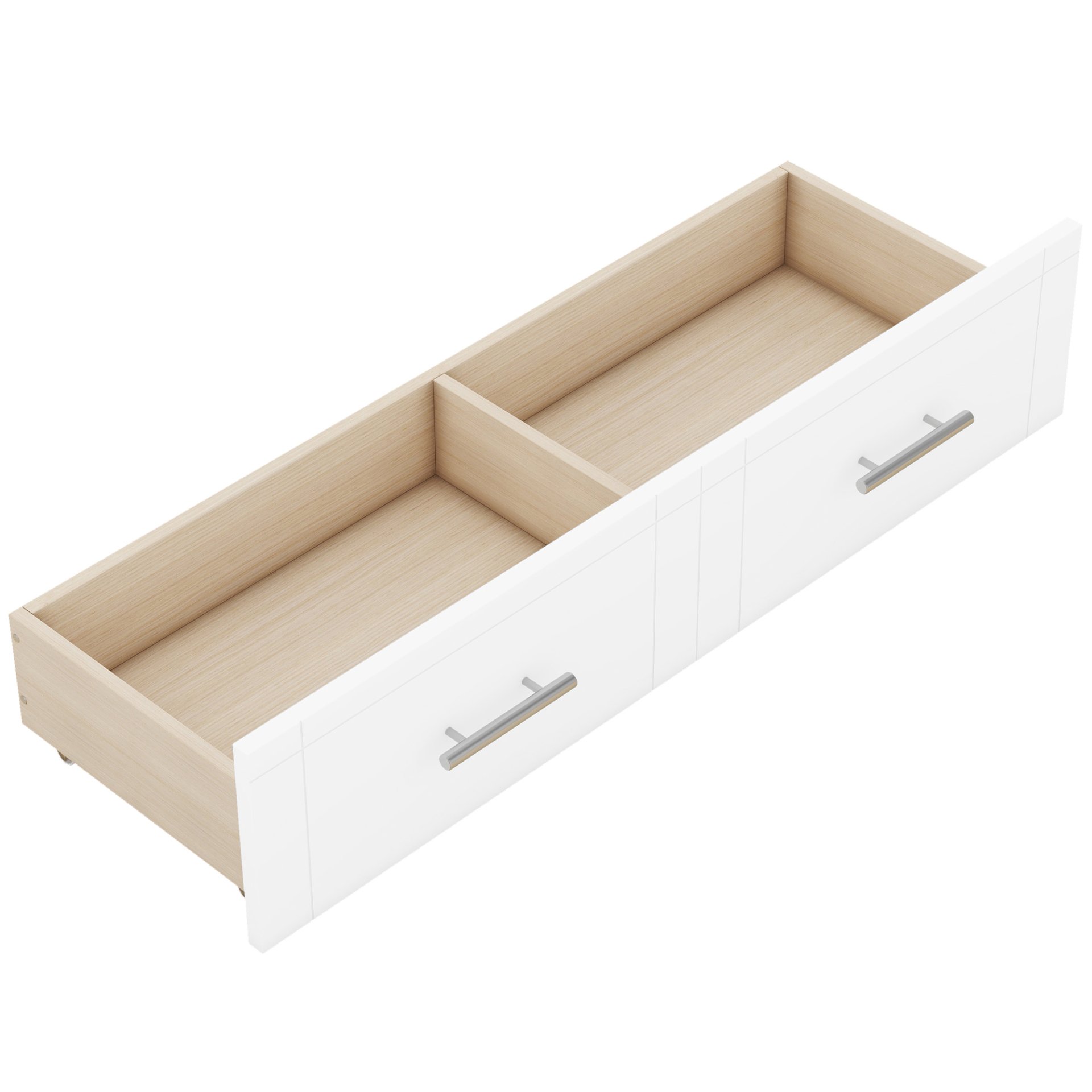 Queen Size Murphy Bed With Shelves, Drawers And USB Ports - White - Image 12