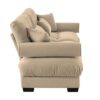 Modern Velvet 2 Seater Sofa & Bolstered Armrests And Pillows - Camel - Image 9