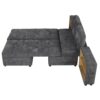Versatile Sofa Bed Modular Sofa Free Combined Sofa With 2 Storage Racks - Dark Gray - Image 18