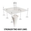 Mid Century Round Dining Table With Table Top & Pedestal Base For 2 - 4 People - White - Image 15