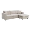 Modern Sectional Sofa With Throw Pillows, Cloud L Shaped Couch Set With Wide 4 Seat Comfy Couch Set With Movable Ottoman - Beige - Image 6