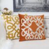Dora - Vintage Vine Pillow Cover With Matching Back And Hidden Zipper - Orange - Image 6