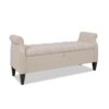 Jacqueline - Tufted Roll Arm Storage Bench - Sky Neutral Beige - Image 3
