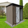 Garden Sheds 5FtX4Ft Outdoor Storage Sheds Brown / Black - Image 3