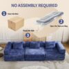 Convertible Floor Sofa Bed With Fixed Shape Frame, Boneless Modular Sectional Sofa, For Living Room - Dark Blue - Image 10