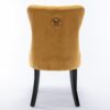 Nikki - Modern, High-End Tufted Solid Wood Contemporary Velvet Upholstered Dining Chair With Wood Legs Nailhead Trim (Set of 2) - Gold - Image 7