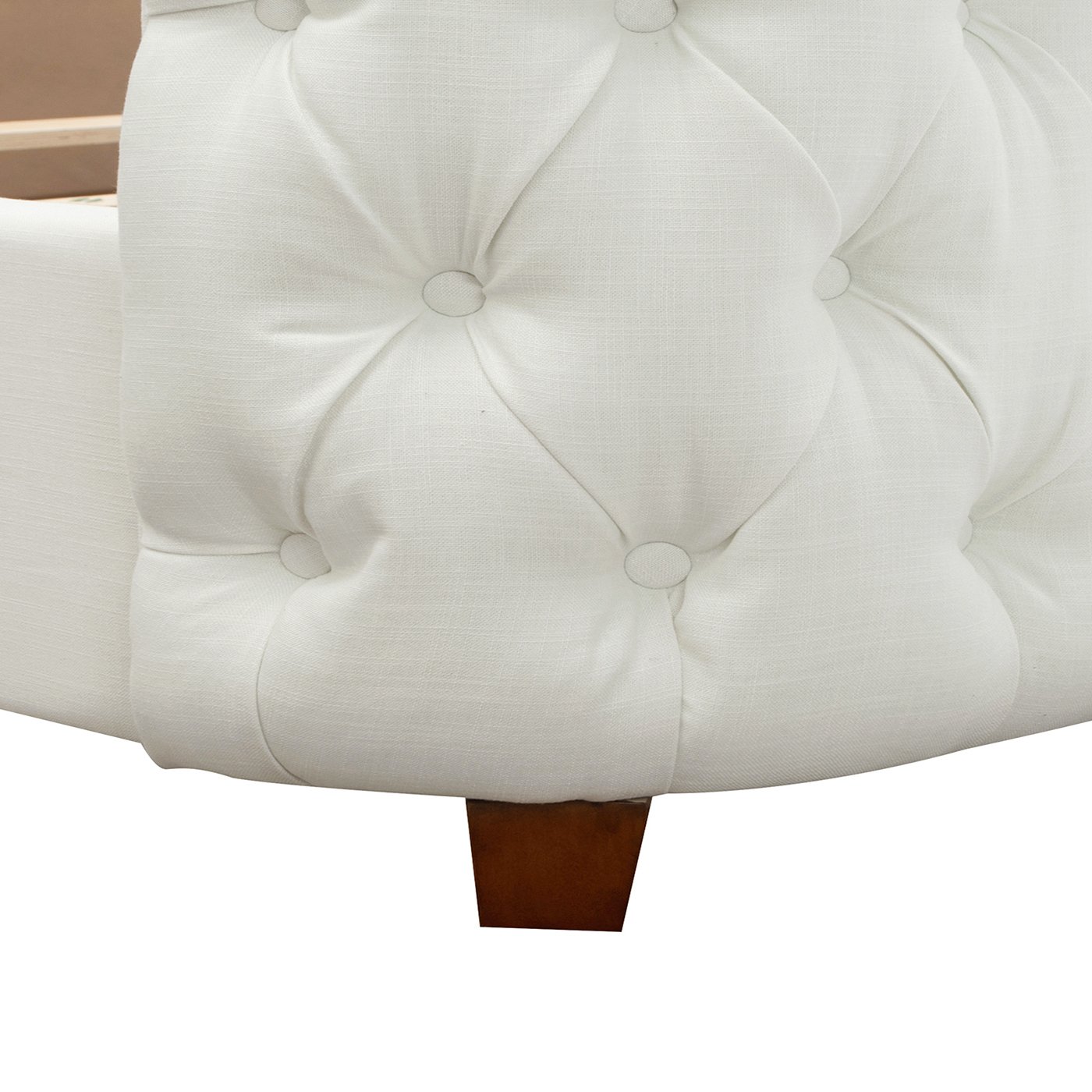 Brooklyn - Queen Tufted Panel Bed Headboard And Footboard Set - Antique White - Image 4