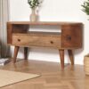 Mini Rounded Entertainment Unit - Oak - Image 2