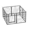 53.94" 8 Panels Heavy Duty Metal Playpen With Door, Dog Fence Pet Exercise Pen For Outdoor, Indoor - Black - Image 14
