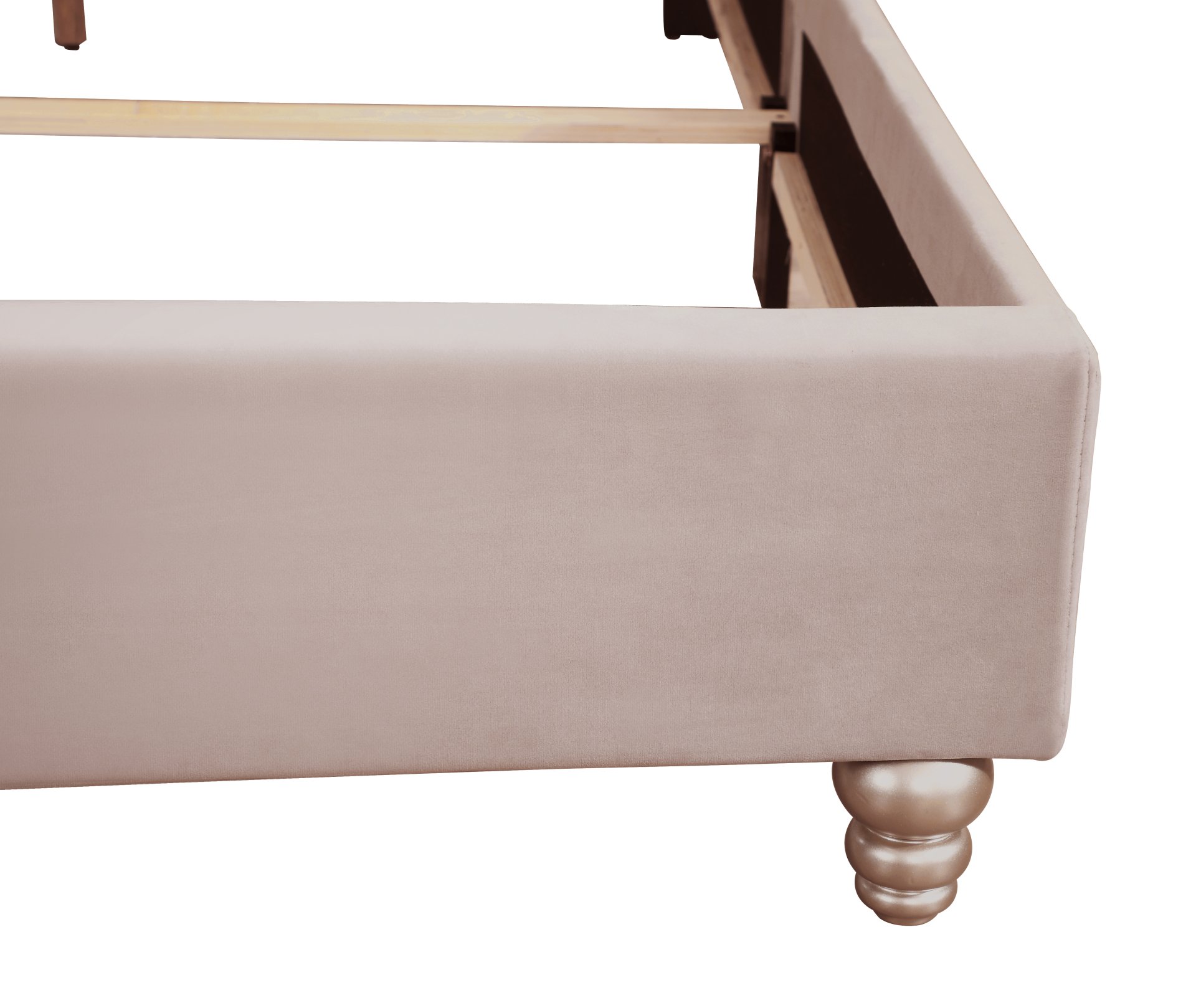 Full Upholstered Bed Elegant Transitional - Beige - Image 7