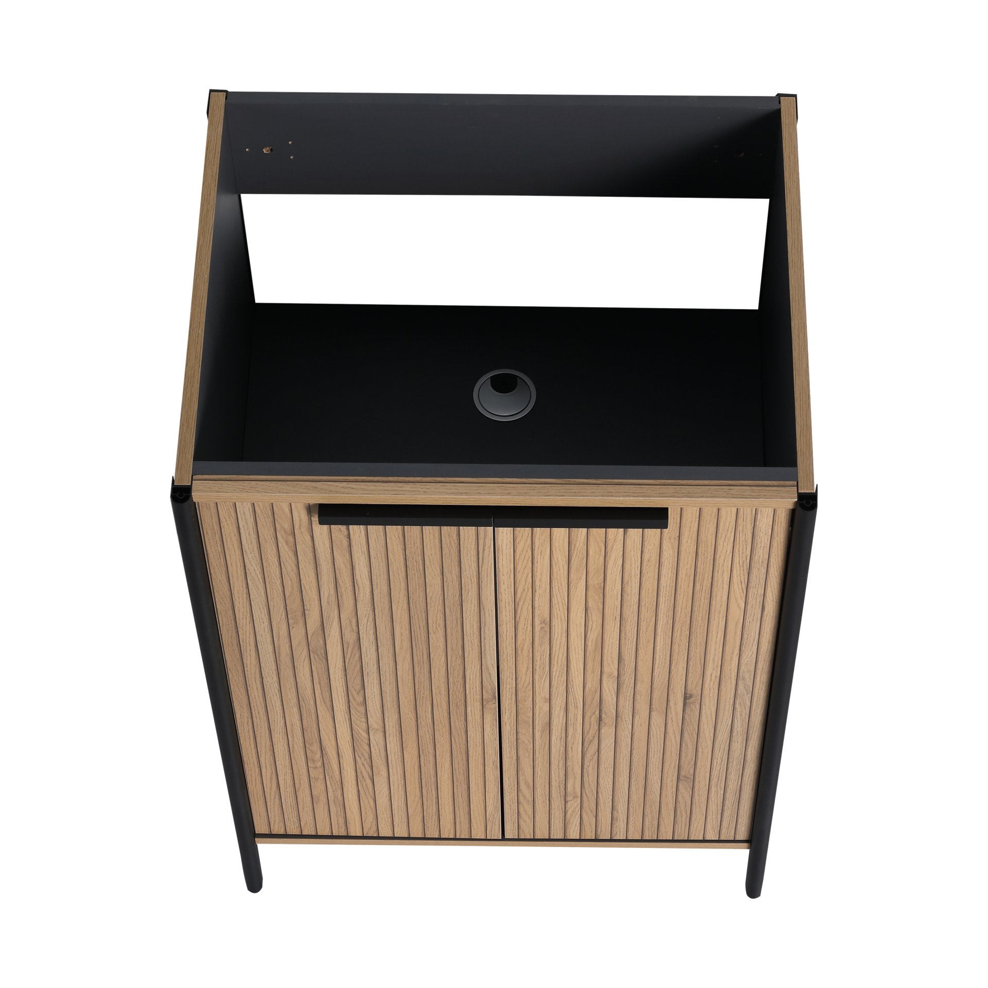 Modern Style Freestanding Bathroom Vanity With Adjustable Shelves, Excluding Sink - Light Coffee - Image 6