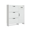 Shoe Cabinet With 4 Doors 1 Drawers, PVC Door With Shape, Large Space For Storage - White - Image 5