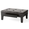 Chatham - Ottoman With Drawer Leather Storage Solution - Dark Coffee - Image 8