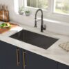 33" X 19" X 10" Undermount Kitchen Sink 16 Gauge Single Bowl - Gunmetal Black - Image 2