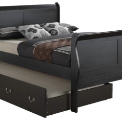 Full Trundle Bed With Storage Classic - Black