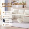 Modular U Shaped Sectional Sofa, Luxury Chenille Floor Couch Set, Upholstered Indoor Furniture, Foam-Filled Sleeper Sofa Bed Free Combination - Beige - Image 18