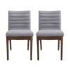 Mid Century Modern Dining Chair (Set of 2) With Channel Stitching - Dark Gray - Image 5
