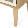 Contemporary End Table With Rattan Accents And Tempered Glass - Natural / White - Image 12