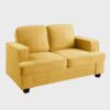 Modern Loveseat, Comfortable 2 Seater Couch With Deep Seating, Loose Back Cushions, Wide Arms - Mustard Yellow - Image 2