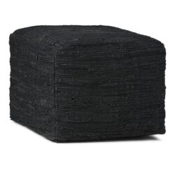 Fredrik - Square Pouf - Black