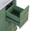 Traditional Bathroom Vanity With Resin Sink Combo Set, Bathroom Cabinet With Two Doors And Four Drawers - Green - Image 25
