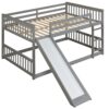 Full Over Full Bunk Bed With Slide And Ladder - Gray - Image 9