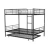 Full Over Full Metal Bunk Bed With Trundle - Black - Image 5