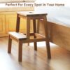 2 Step Stool, Indoor / Outdoor Use - Acacia Wood - Image 5