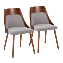 Anabelle - Mid-Century Modern Chair (Set of 2) - Walnut / Gray