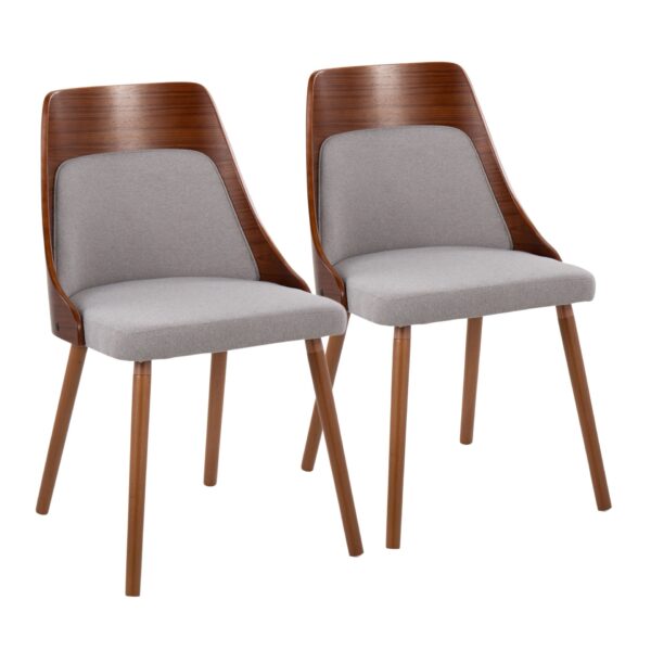 Anabelle - Mid-Century Modern Chair (Set of 2) - Walnut / Gray