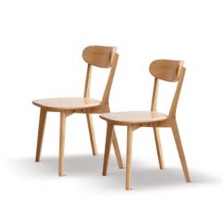 Simple Dining Chair, Solid Chair Table For Living Room Chair (Set of 2) - Natural