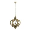 Farmhouse Chandelier, 6 Light Wood Chandelier Pendant Light Fixture With Adjustable Chain For Dining Room Living Room Entryway, Bulb Not Included - Beige Brown - Image 2