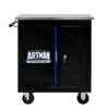 Movable Lockable Double Door Partition With Lock Multi Functional Hardware Storage Tool Car Auto Repair Locker - Black / Blue - Image 9