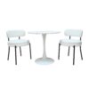 Mid Century Modern White Dining Chair (Set of 2) With Curved Backrest And Metal Legs - White / Black - Image 17