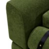 Modern Loveseat Sofa 2 Seater With USB Ports, Cylindrical Armrests - Green - Image 21