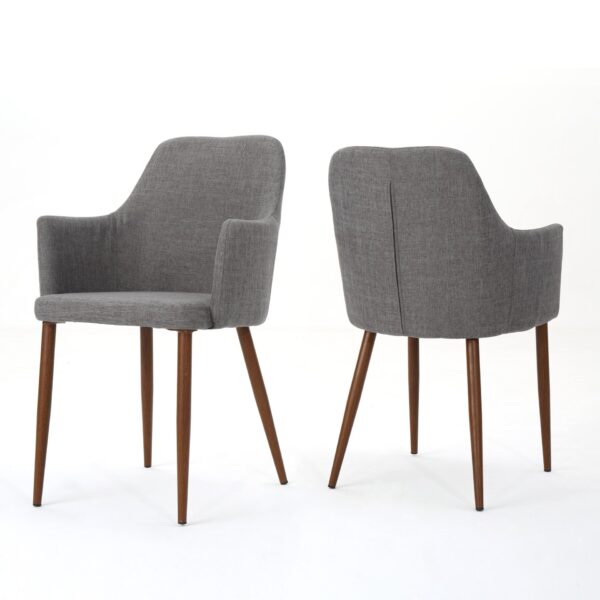 Elegant Dining Chair With Contoured Support - Light Gray
